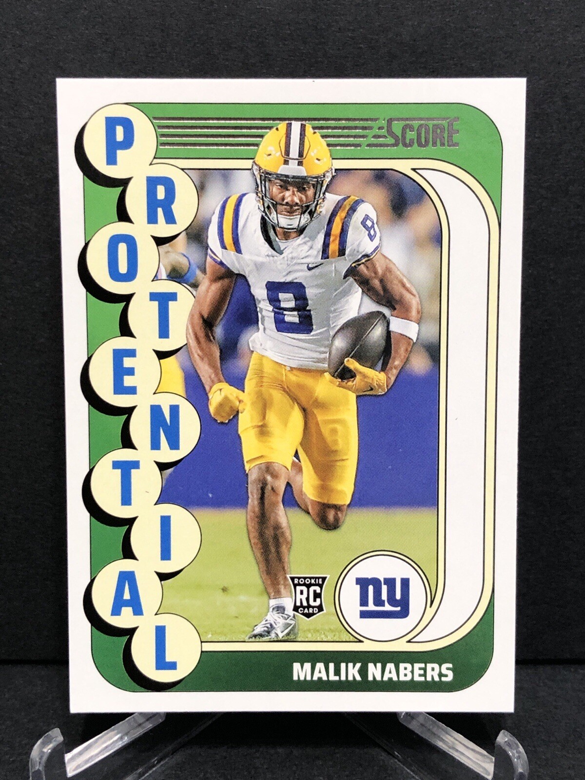 Malik Nabers 2024 Score Football Protential Parallel RC #4 - New York Giants