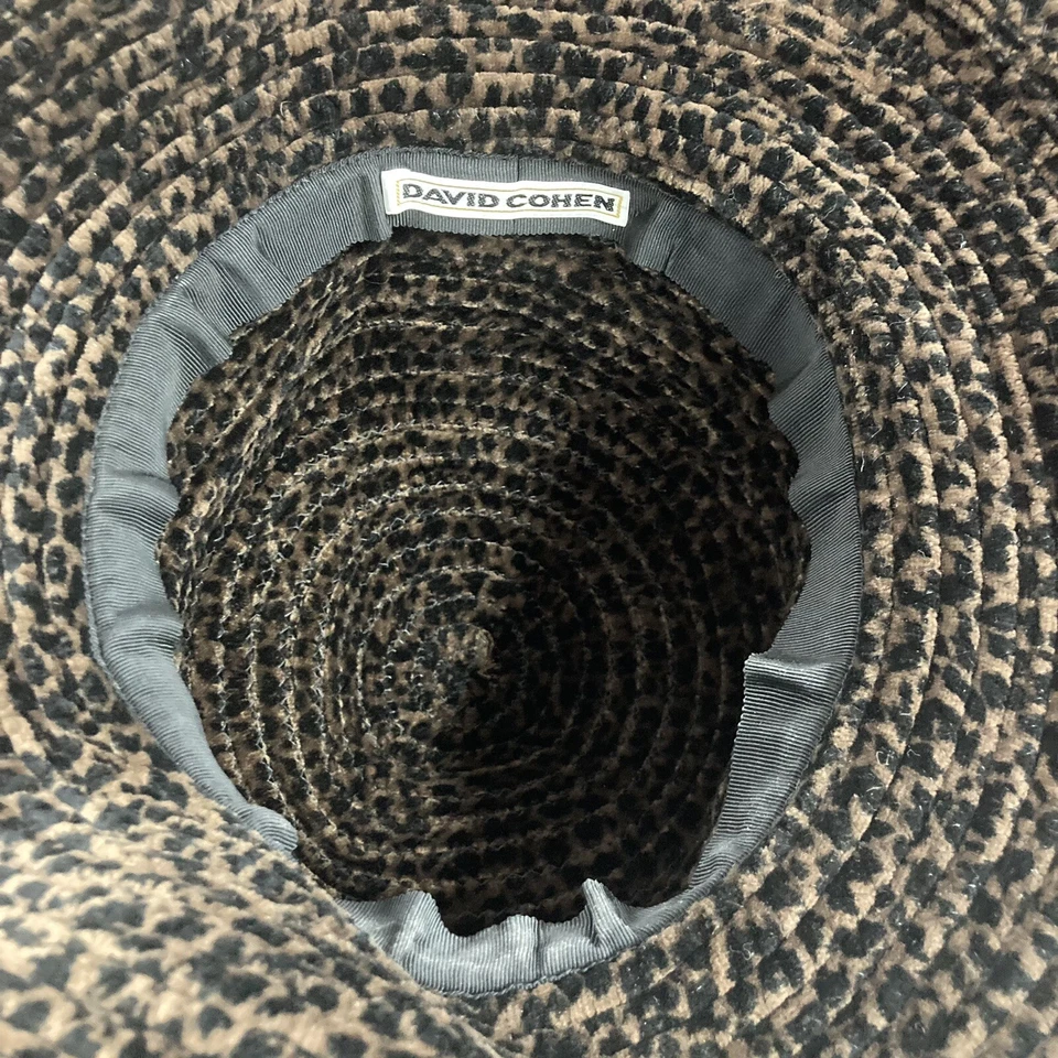 Sombrero de viaje vintage David Cohen estampado animal leopardo talla única marrón negro terciopelo Foto 4 de 4