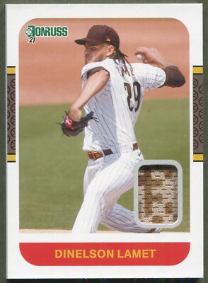 2021 Donruss Retro 1987 Materials #87M-DL Dinelson Lamet San Diego Padres JERSEY