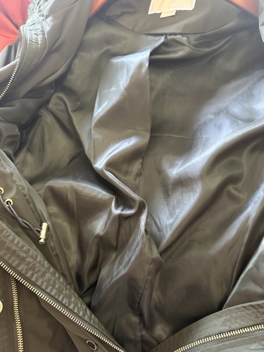 EUC Michael Michael Kors Green Hooded Rain Jacket Coat S - Picture 12 of 13