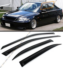 For 1996-2000 Honda Civic 4 Dr Sedan Jdm Smoke Tinted Window Visor Vent Shade