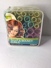 Conair Brush Rollers Tight Bouncy Curls 36 Piece Plus Pins New Old Stock