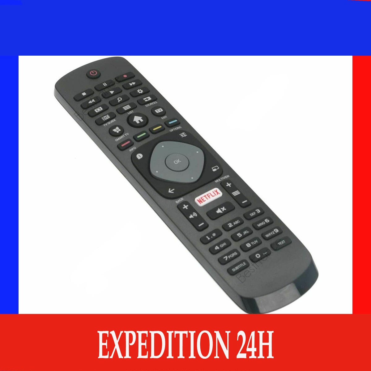 Télécommande De Remplacement Universelle Pour TV Philips - Compatible Smart TV, Signal Puissant 15m, Prête à L'emploi