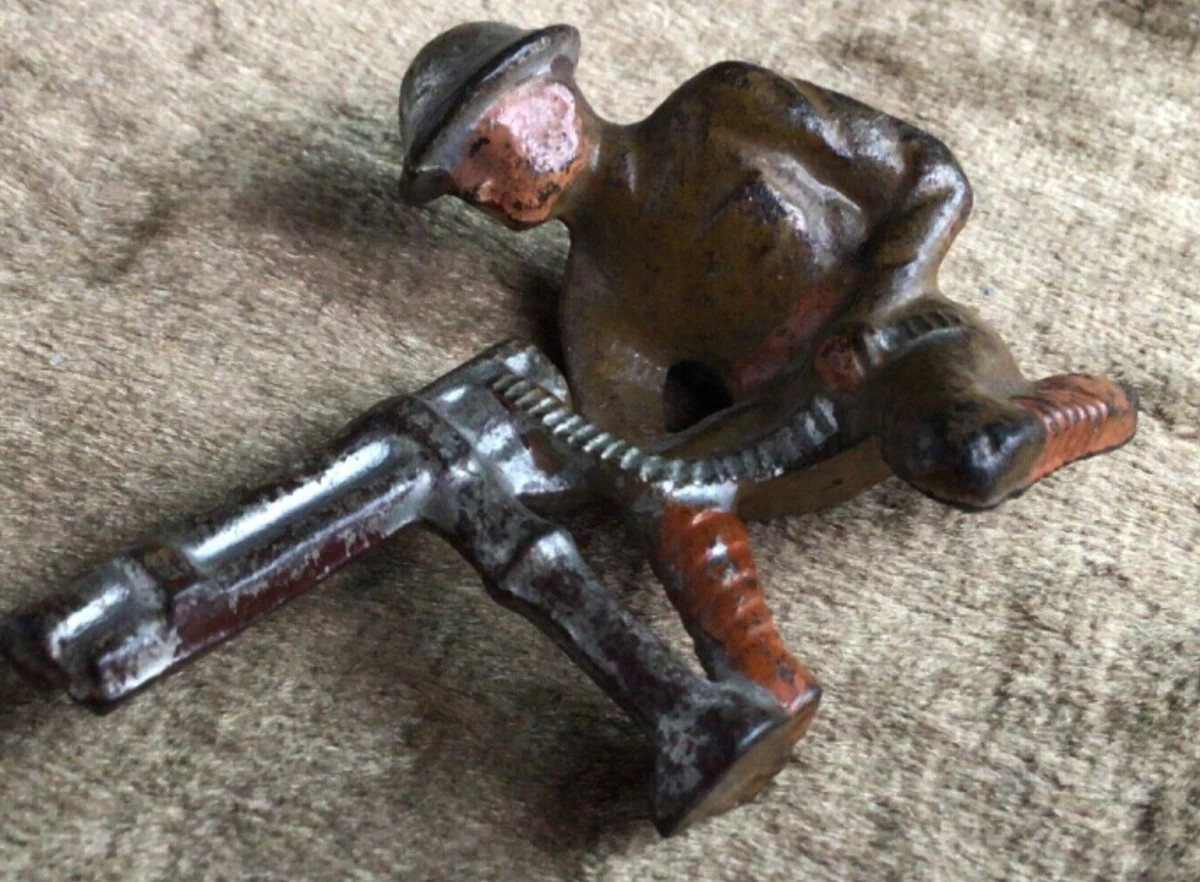 Barclay Manoil Cast Iron Belt Fed Machine Gunner 1930s Vintage