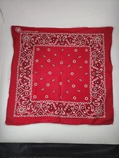 Bandana Red Paisley RN13962 Western 21" x 20" Made USA Crafted With Pride Vtg