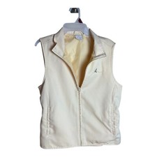 EP Pro Golf Vest Womens Medium Full Zip 100% polyester Yellow Embroidered