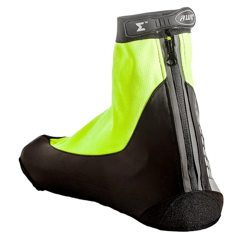 AWE Bike Shoe Cover Neoprene/PU Reflective Neon/Black/Silver Waterproof Size 7-9 - Picture 5 of 6