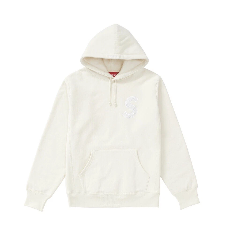 Sweat à capuche Supreme S Logo FW18 Medium Naturel Neuf