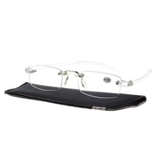 New Light Weight Flexible TR90 Rimless Reading Glasses Transparent 1.00 4.00