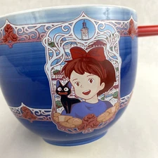 Studio Ghibli Kiki’s Delivery Service Ramen Bowl Chopsticks Ceramic Portrait NEW