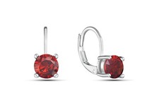 2.00 Ct Round Lab Created Ruby Leverback Drop Dangle Earrings 14k Plated