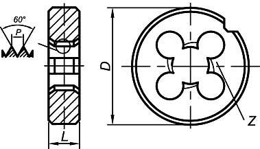 NUOVO HSS ROUND DIE M5X0.8, marca GWG - Foto 2 di 2
