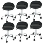 6X Spa Salon Stool W/Back Rest Hydraulic Adjustable Height 360 swivel 5 Wheels