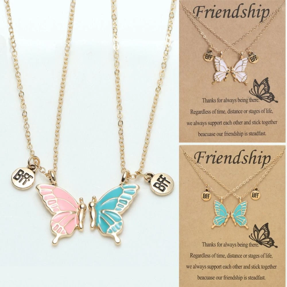 Butterfly best friend sale necklace