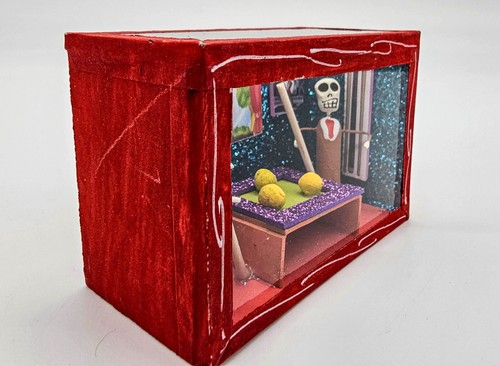 Billiards Game Mexican Day of the Dead Shadow Box Marilyn Monroe Pin-Ups - New - Picture 4 of 12
