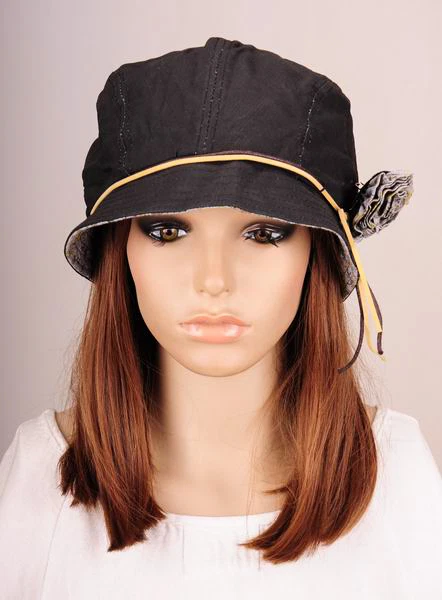 NM265 Negro Belleza Flor Algodón Sombrero Ala Redonda Gorra Cloche Verano Otoño Lindo Foto 2 de 4