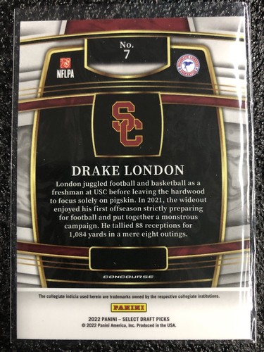2022 panini select draft picks Drake London rc concourse #7 - 第 2/2 張圖片