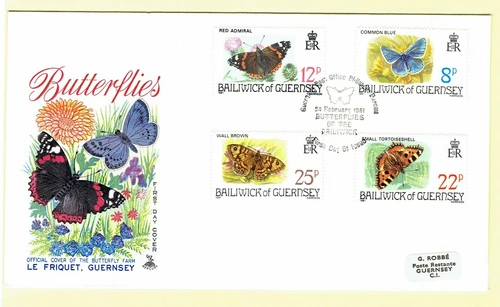 Guernsey First Day Cover FDC 1981 Butterflies