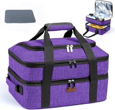 Expandable Insulated Casserole Carrier for Hot or Cold Food, Casserole Dish Carr