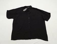 Pretty Little Thing Women's Plus Button Up Beach Shirt EG7 Black 14 US NWT