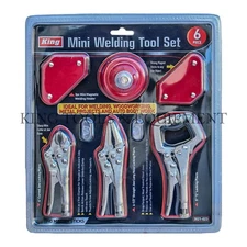 King 6pc Mini Welding Arrow Magnet Set Locking Welding Clamps