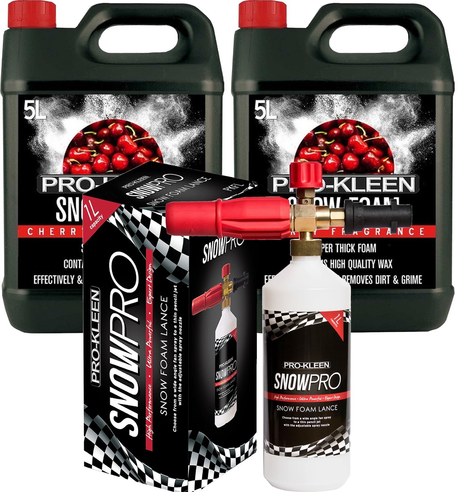 ProKleen Snow Foam Pre Wash Cherry 10L & Lance Cannon Karcher K Compatible Gun