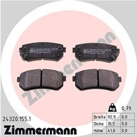 Zimmermann 24320.155.1 Bremsbelagsatz, Scheibenbremse FüR Hyundai KIA