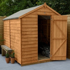 8x6 wooden garden shed apex roof felt floor windowless