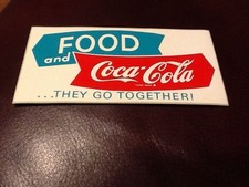 Autocollant original Coca-Cola années 50 ancien logo flèches et queues de poisson, rare, comme neuf !