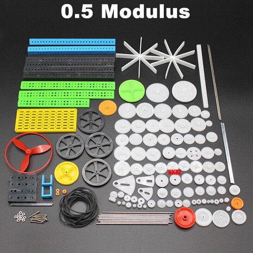 Toy Model Kits DIY Craft 0.5 ModulusPlastic Gears Set Shaft Motor Gear Gearbox - Picture 2 of 30