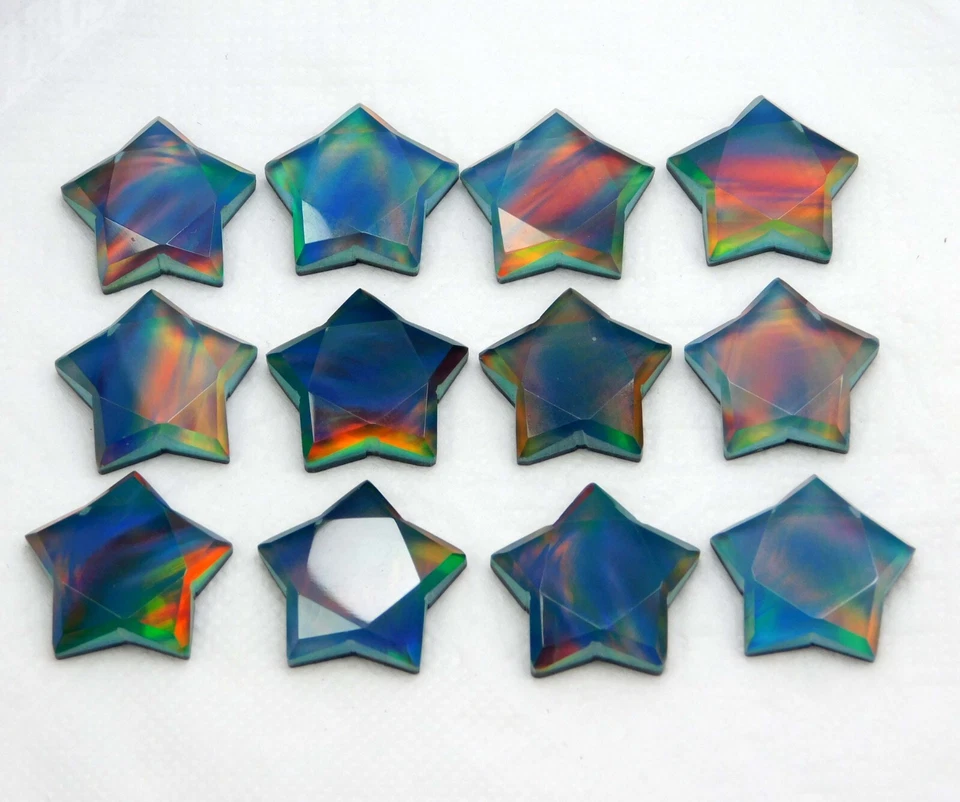 CERTIFED 12-Piece Australian Doublet Opal Gemstone Lot – Natural & Multicolor - Image 4 of 4