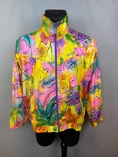 VINTAGE 90's ADIDAS FLORAL PRINT TRACK JACKET MULTICOLOURED RARE SIZE M