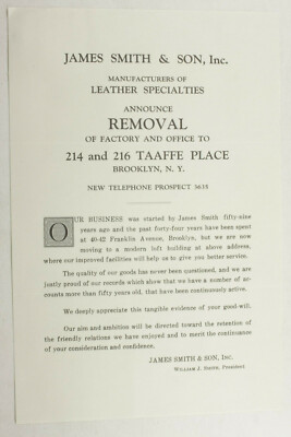 1928 Lamson Goodnow James Smith Son Inc Brooklyn NY Leather Ephemera L959A