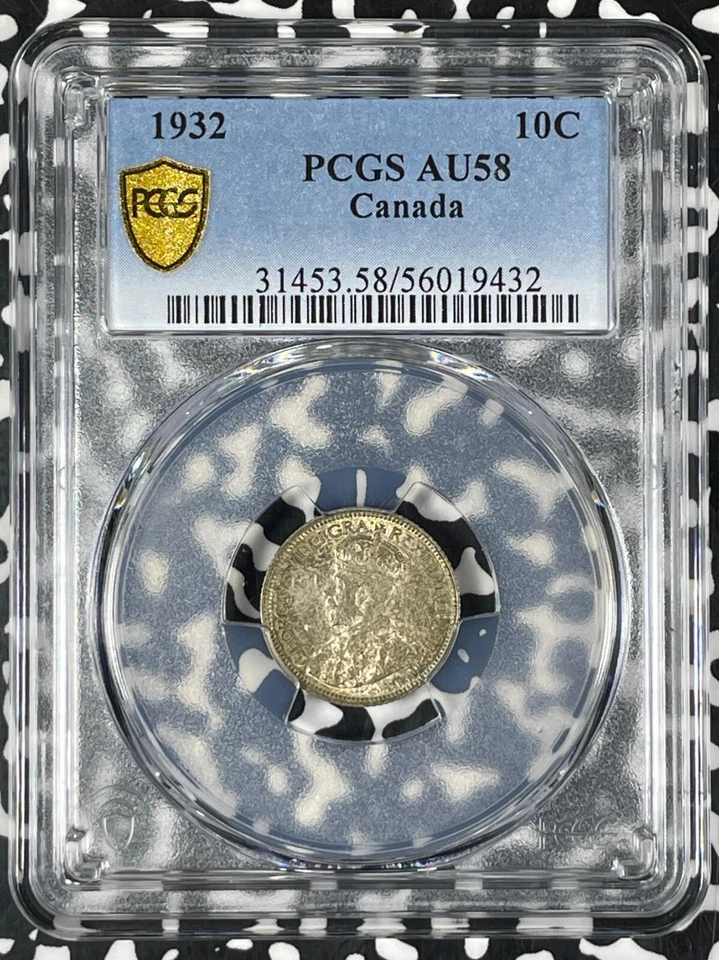 1932 Canada 10 Cents PCGS AU58 Lot#G046 Silver! - Image 2 of 4