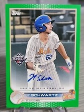 JT Schwartz 2022 Topps Pro Debut Green Autograph /99 #PD-177 New York Mets