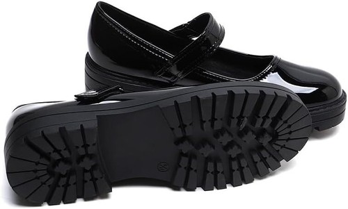 Zapatos escolares Mary Jane negros para niñas - Cómodos uniformes antideslizantes con correa Reino Unido - Imagen 4 de 6