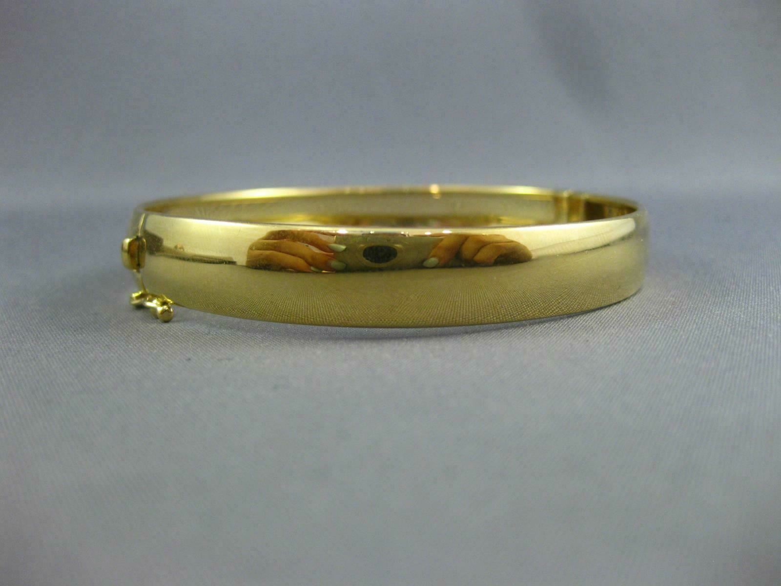 LARGE 18KT YELLOW GOLD 3D SOLID CLASSIC SHINY BAN… - image 5