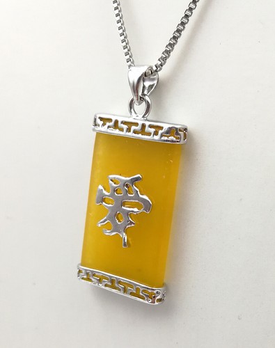 Collar Colgante Rectangular Multicolor Genuino Palabra de Amor de Jade 18 KGP - Imagen 16 de 37