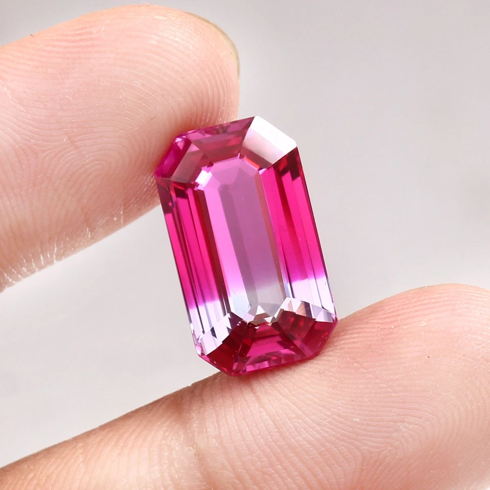 AAA 天然无瑕锡兰双色蓝宝石翡翠切割散装宝石 18x10 毫米 — 第 2/4 张图片