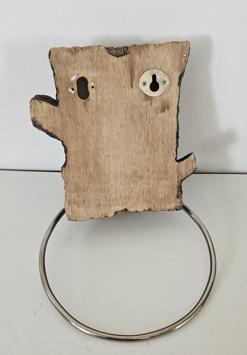 Bear Bathroom Towel Holder. Rustic Cabin Resin/Metal. Unique. Brown Bear Cub - Picture 9 of 10