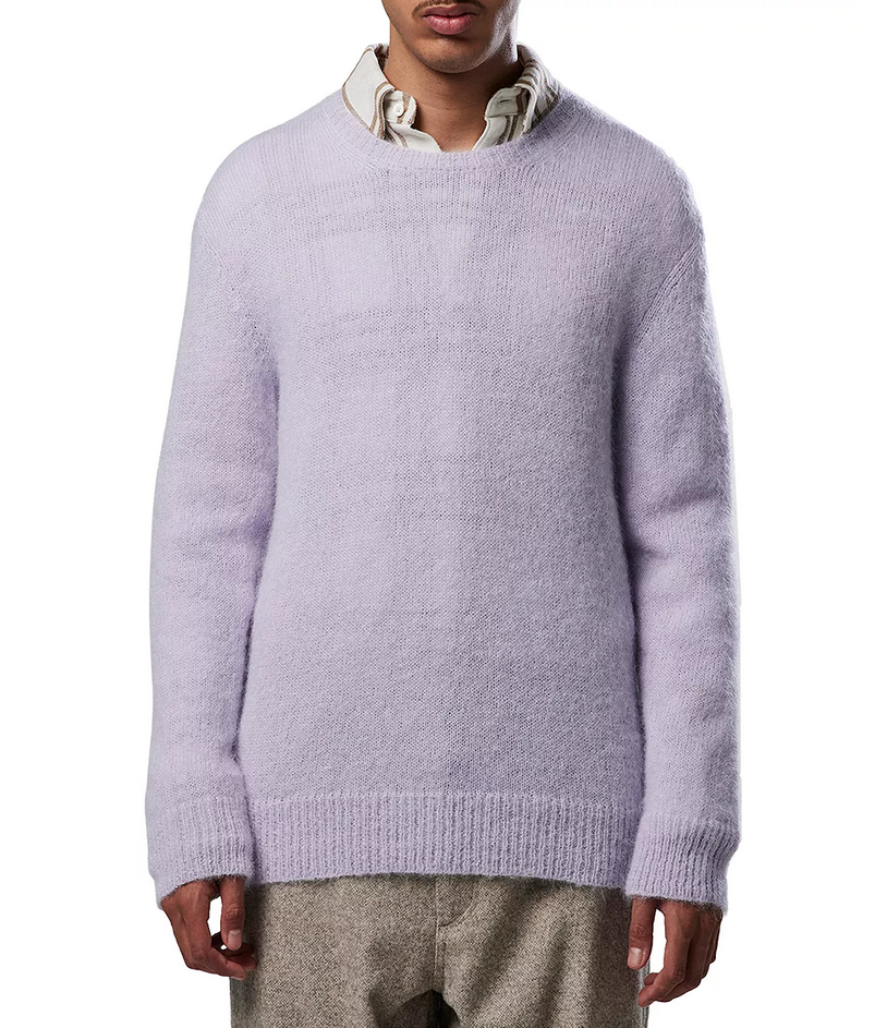 NN07 Walther 6526 Solid Regular Fit Crewneck Sweater Purple Rose