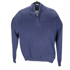 Chaps Men's Medium Sweater Pull Over 1/4 Zip Long Sleeve Classic Fit Blue