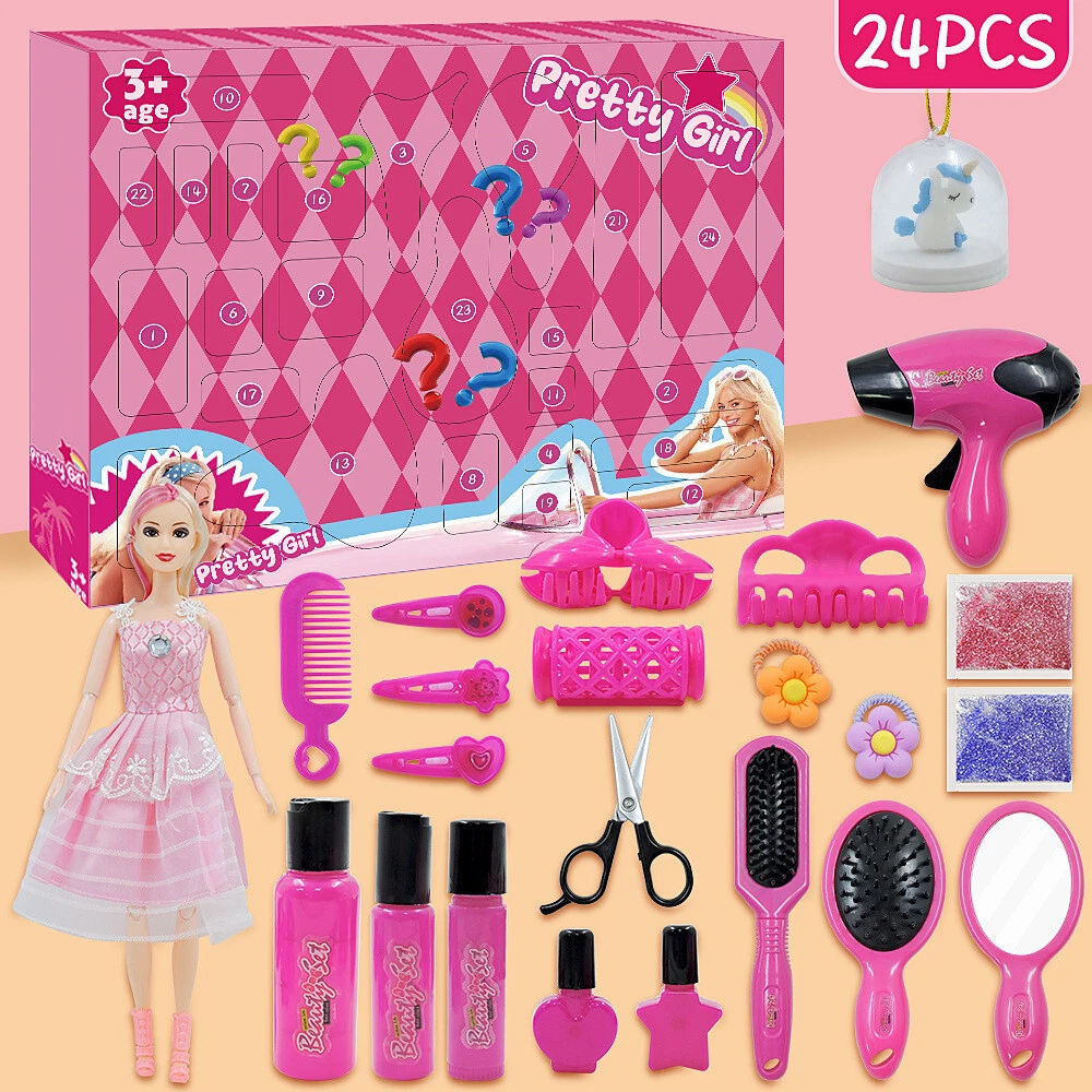 24pcs Barbie Makeup Toy Diy Doll