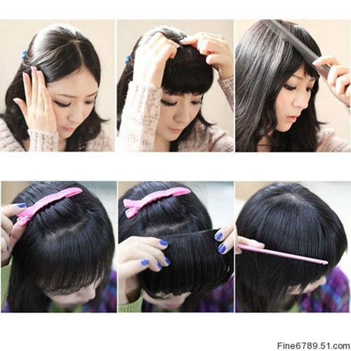 New 8" Human Hair Clips In Extensions Front Bang Fringe More Colors 20g/pcs - Afbeelding 1 van 52