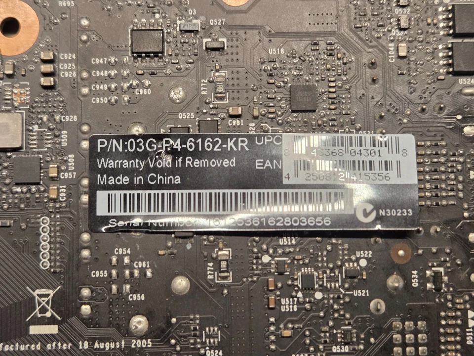 EVGA Nvidia Geforce GTX 1060 SC 3GB DDR5 Graphics Card P/N: 03G-P4-6162-KR - Image 3 of 4