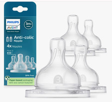 Philips Avent Anti-Colic Baby Bottle Nipples 3M , 4 Pack