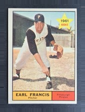 1961 Topps #54 Earl Francis - Rookie Card - Pittsburgh Pirates EX-NM. rookie card picture