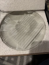 HengTianCheng 2 White Round Chip and Dip Ceramic Serving Tray New In Box