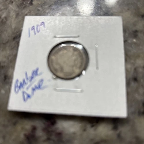 1909 US Barber Dime Silver 10C Coin Philadelphia P Mint