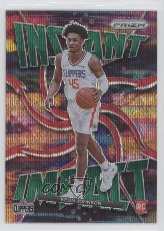 2021-22 Panini Prizm Instant Impact Green Wave Keon Johnson #5 Rookie RC 6a7